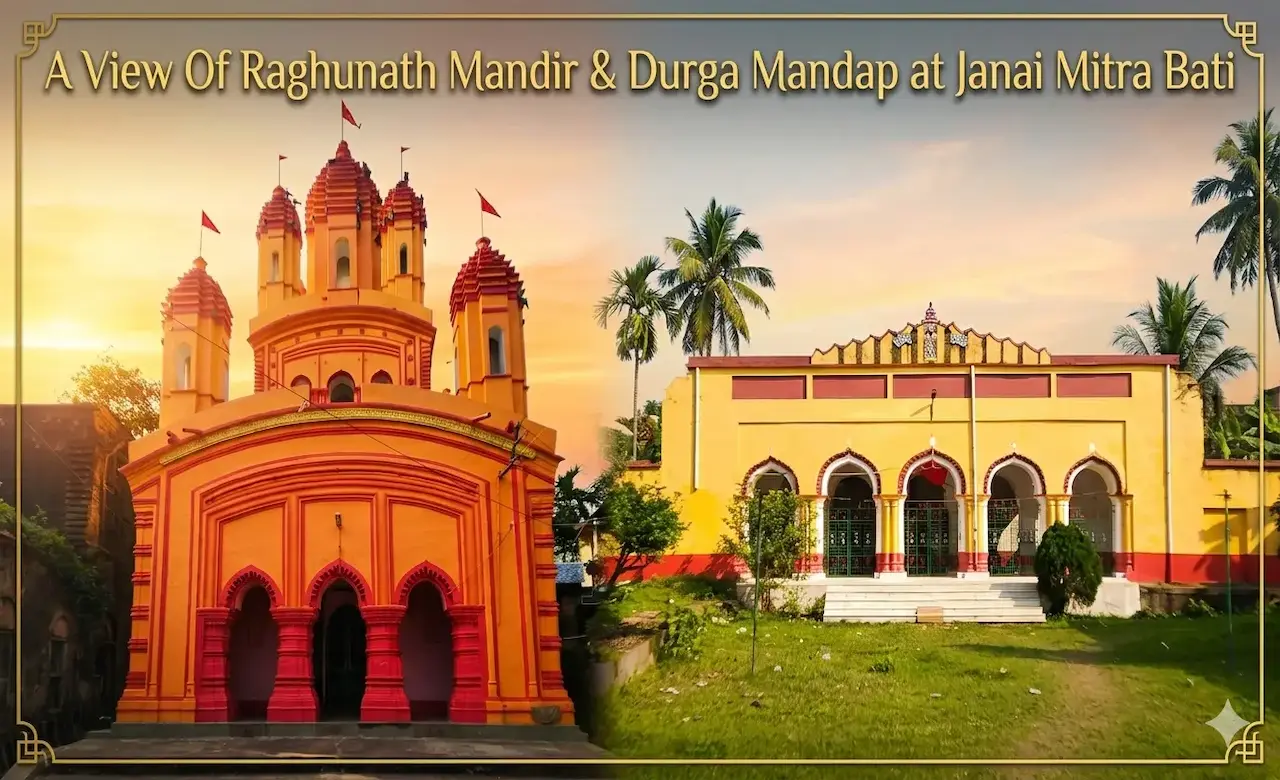 Raghunath Mandir and Durga Mandap at Janai Mitra Bati